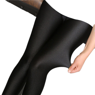 秋冬加肥加大加绒光泽裤女外穿大码胖MM裤子胖人200斤高弹打底裤