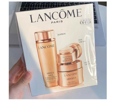 LANCOME兰蔻 菁纯臻颜三件套水滋润清爽面霜60ml眼霜20ml提拉紧致