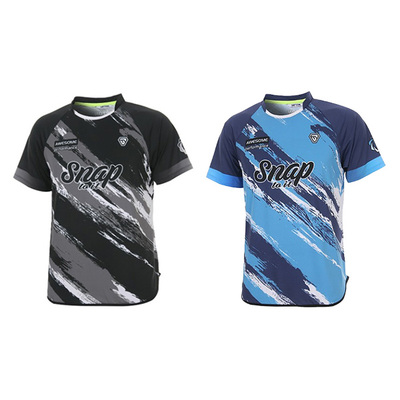 韩国UPTON2023新品羽毛球服男女同款运动短袖速干吸汗T恤透气CROW