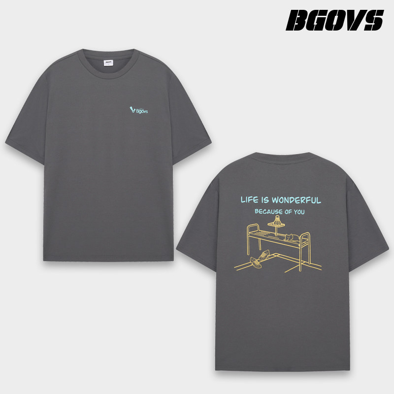 2026韩国春夏新品BGOVS羽毛球服男女同款休闲速干轻薄T恤运动短袖