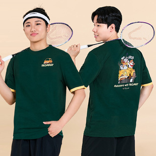 2025秋冬新品Technist韩国羽毛球服男女同款运动短袖速干吸汗T恤