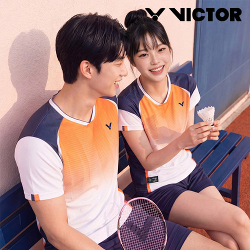 2026秋冬新品VICTOR威克多韩国胜利羽毛球服男女吸汗短袖速干T恤