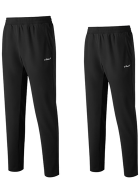 Technist韩国2023新品羽毛球服男女运动长裤保暖薄绒速干裤子黑色