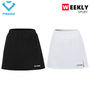 PRIMIQ韩国2023新品羽毛球服女士运动短裙速干吸汗裙裤透气黑白色