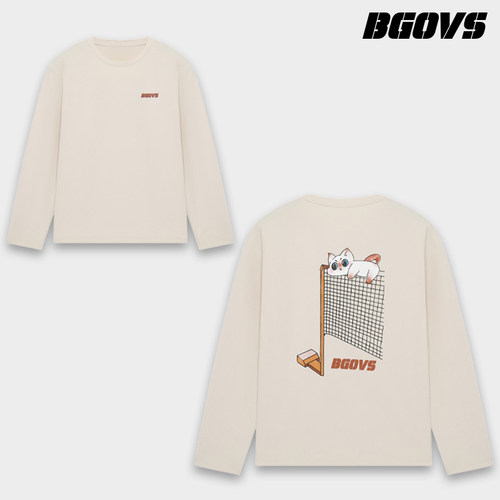2025秋季新品韩国BGOVS羽毛球服男女同款运动长袖T恤透气速干上衣