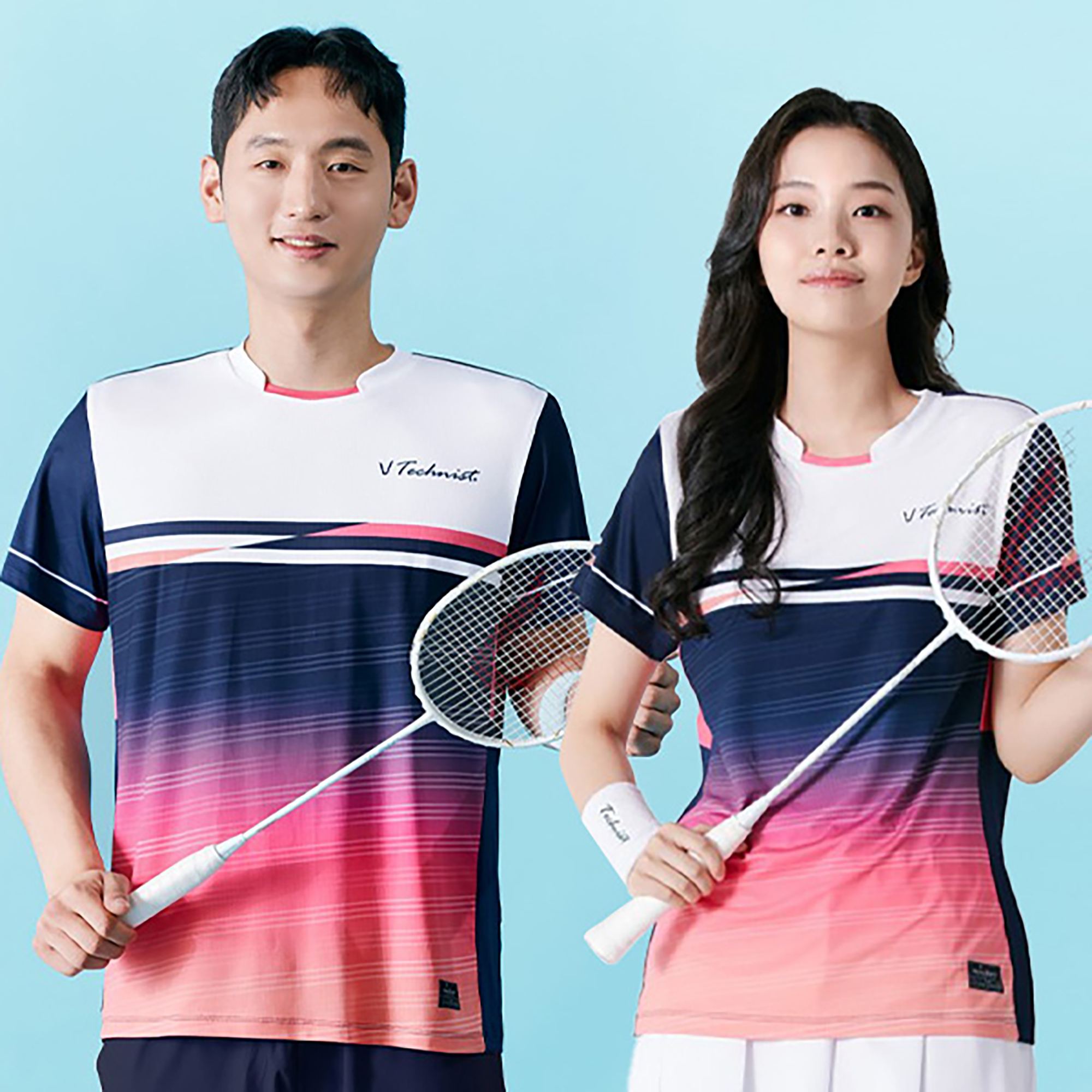 2024秋冬新品韩国Technist羽毛球服男款女款运动速干透气吸汗短袖