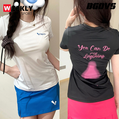 2025秋冬新品韩国BGOVS羽毛球服男女速干吸汗基础款短袖T恤上衣