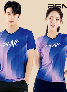 2026春夏新品PGNC韩国佩极酷羽毛球服男女款速干吸汗短袖运动T恤