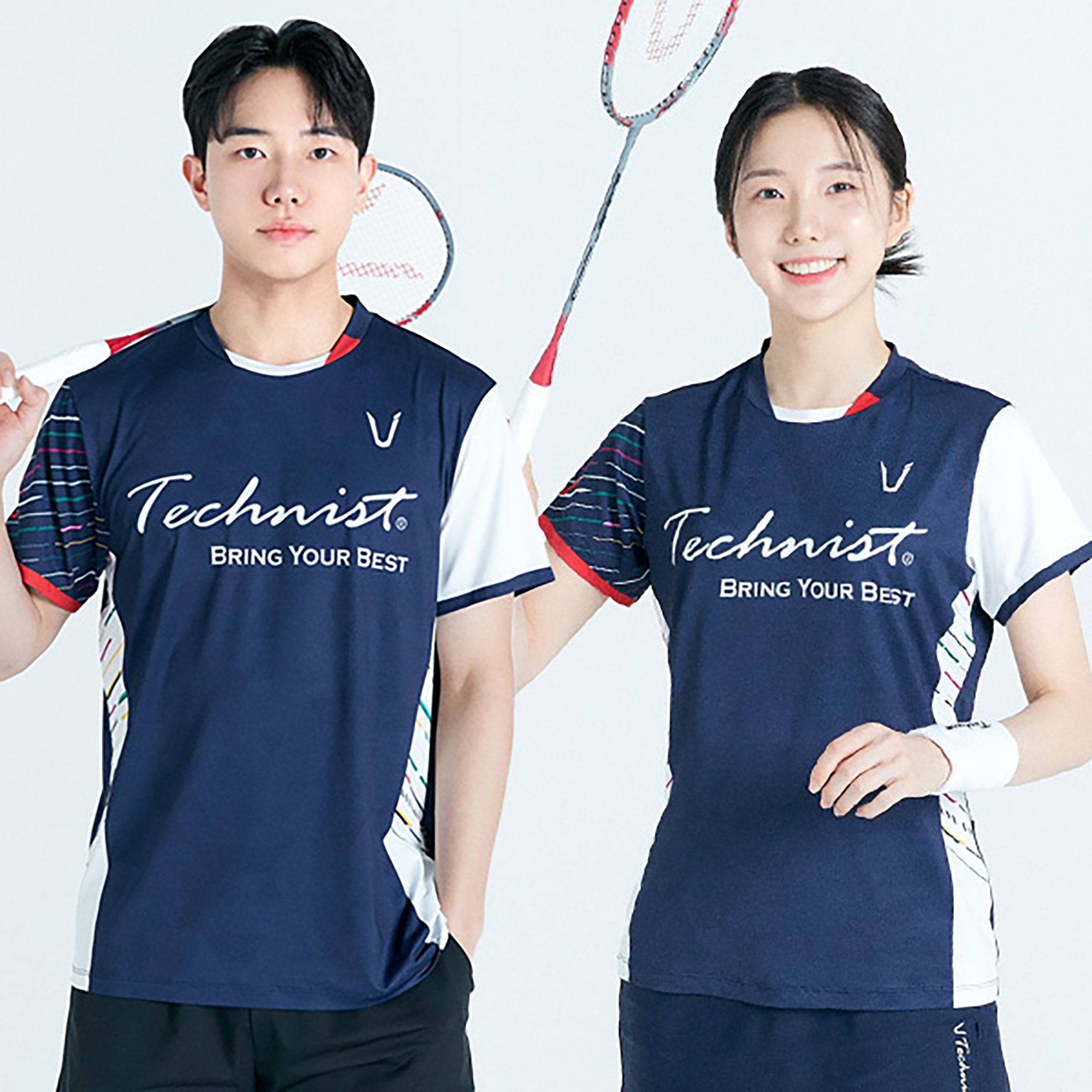 2024新品韩国Technist羽毛球服男女运动短袖速干吸汗T恤透气上衣4