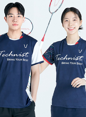 2024新品韩国Technist羽毛球服男女运动短袖速干吸汗T恤透气上衣4