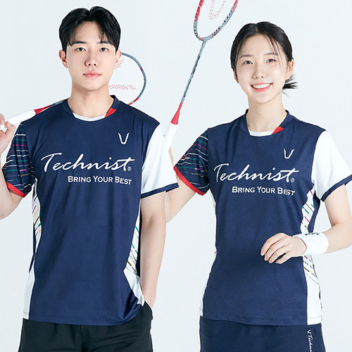 2024新品韩国Technist羽毛球服男女运动短袖速干吸汗T恤透气上衣4