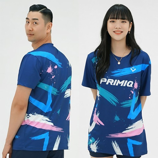 速干吸汗T恤透气 PRIMIQ韩国2023新品 羽毛球服男女款 运动短袖 油画