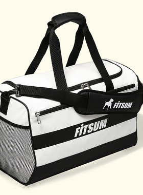 FITSUM韩国2023新品羽毛球包手提包单肩包大容量运动装备包黑白色