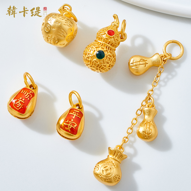 韩卡缇古法沙金久不掉色吊坠吊饰