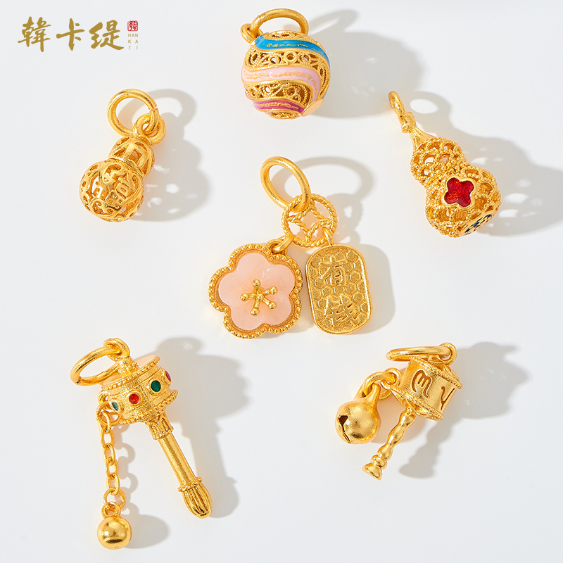 韩卡缇古法沙金久不掉色吊坠吊饰