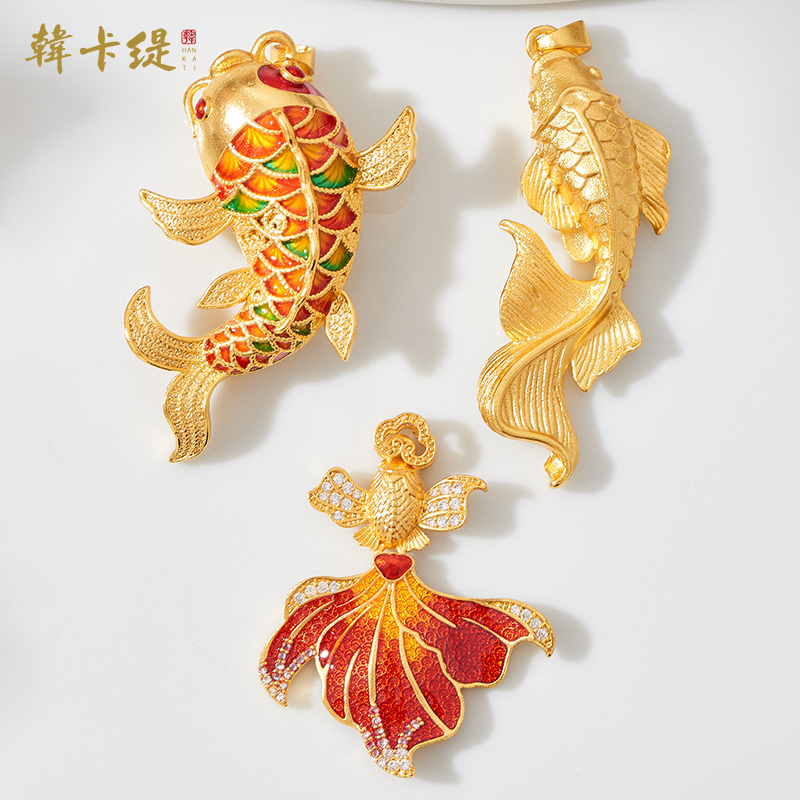 韩卡缇古法沙金久不掉色吊坠吊饰