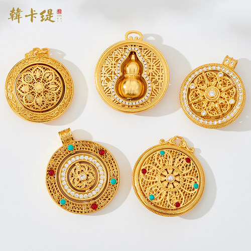 韩卡缇古法沙金久不掉色吊坠吊饰