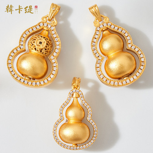 韩卡缇古法沙金久不掉色吊坠吊饰