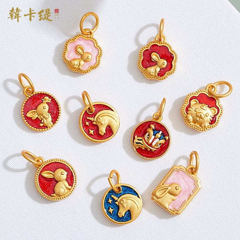 韩卡缇沙金铜小兔子老虎