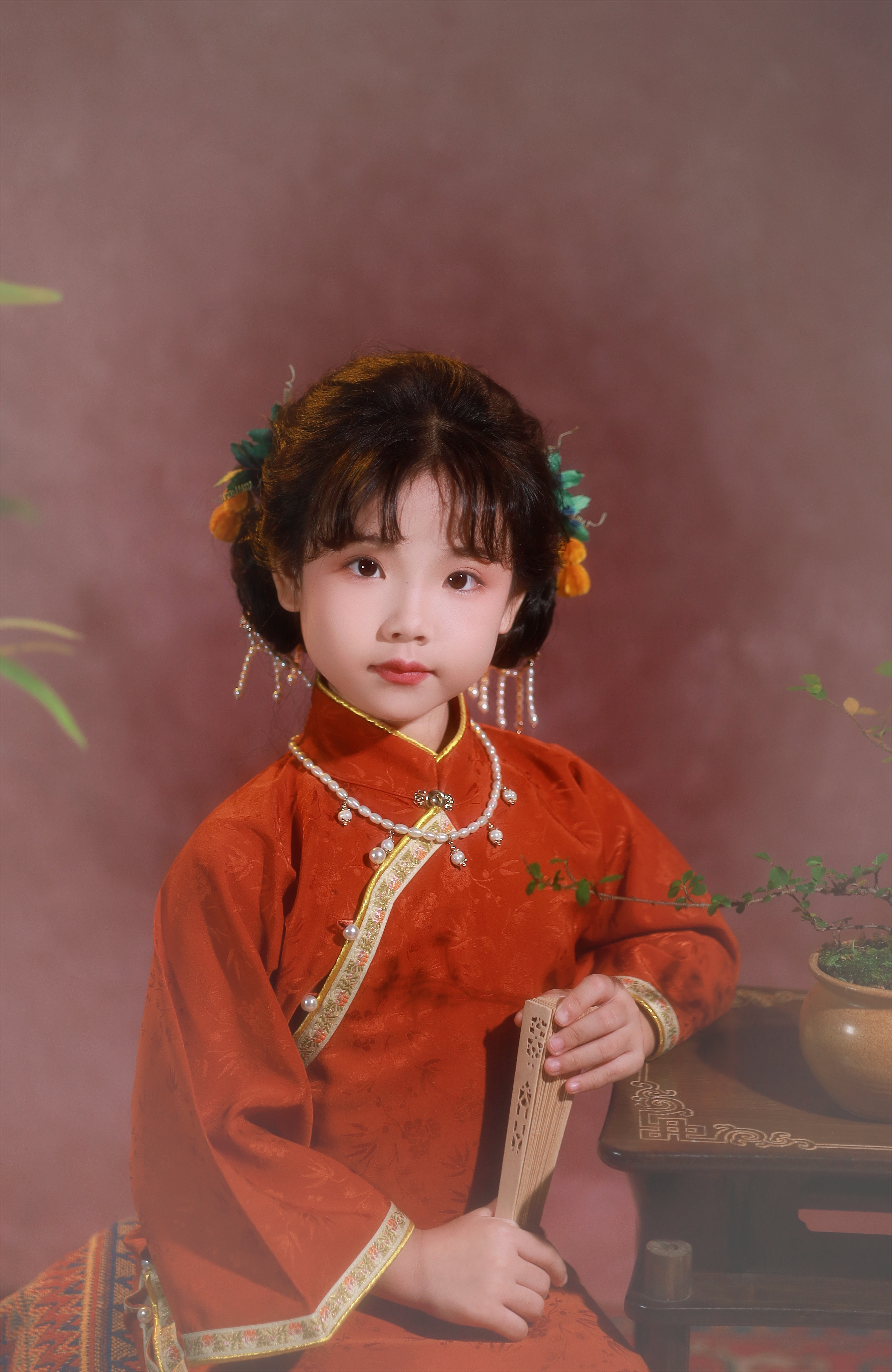 玺儿制作童装  旗袍 蕾丝披肩  国风 复古  民国