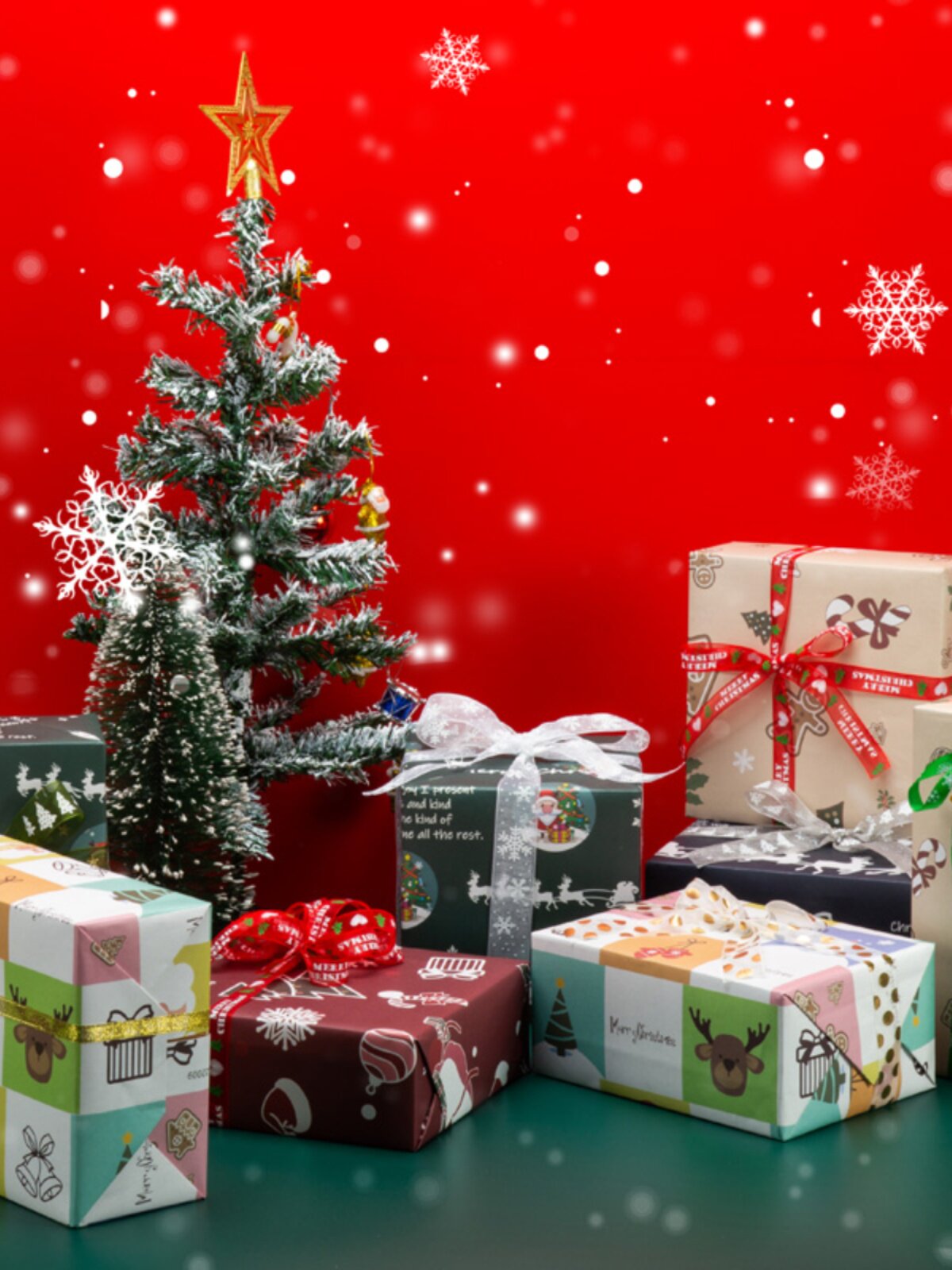 새로운 두꺼운 흰색 크래프트 종이 크리스마스 선물 포장지 선물 상자 꽃다발 수제 장식 종이 하이 엔드