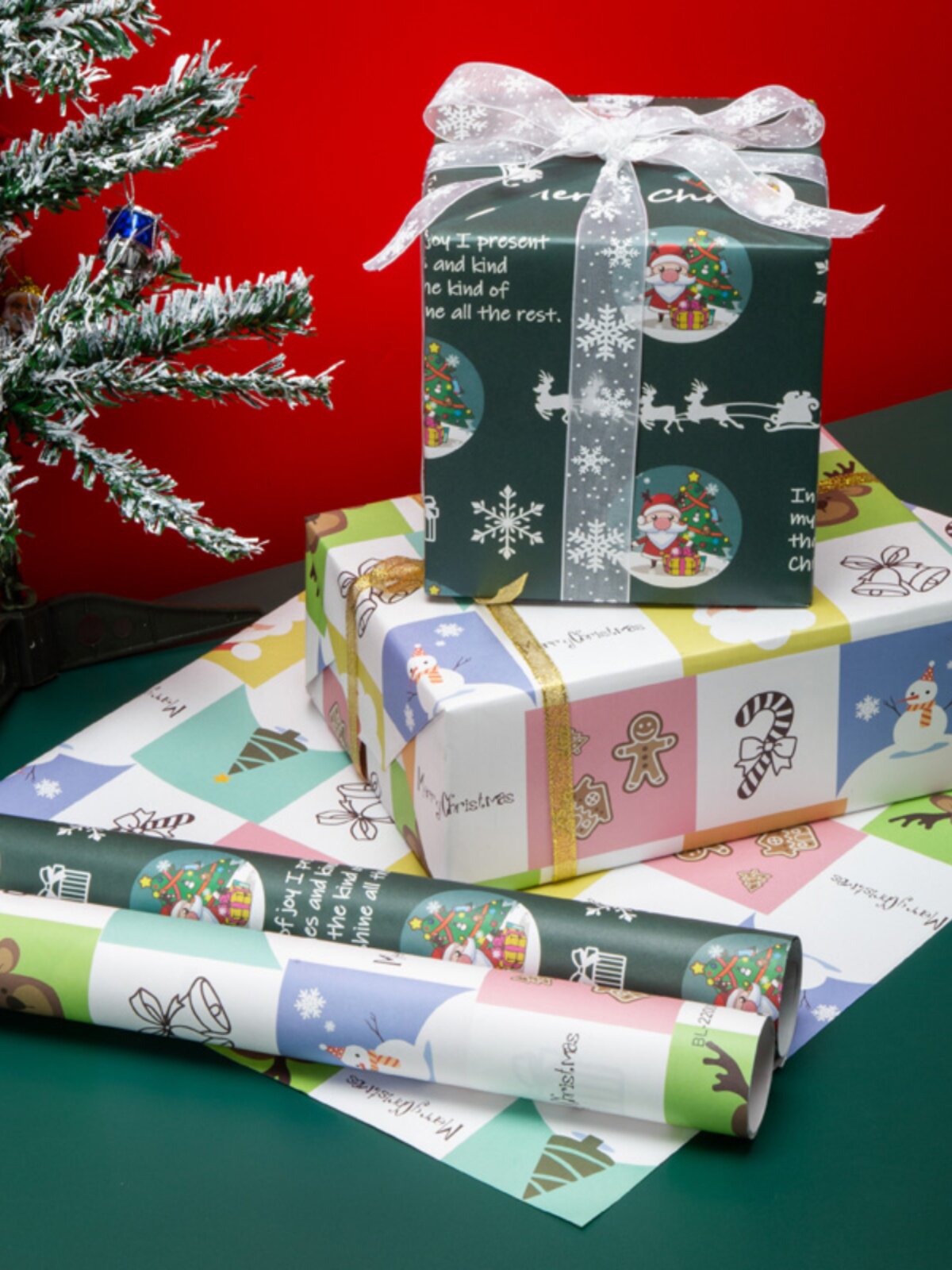 새로운 두꺼운 흰색 크래프트 종이 크리스마스 선물 포장지 선물 상자 꽃다발 수제 장식 종이 하이 엔드