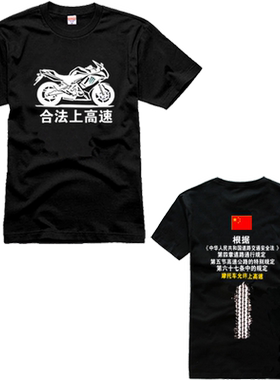 合法上高速S1000摩托车可以上高速moto 跑车机车短袖T恤衣服男