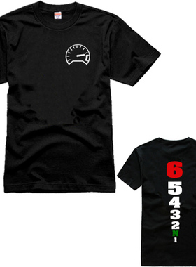 档位1n23456转速表299km男机车重机摩托MOTO速干纯棉短袖T恤衣服