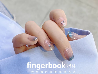 指朴fingerbook同款 青出于蓝 手纯手工穿戴甲小红书秋冬反复使用