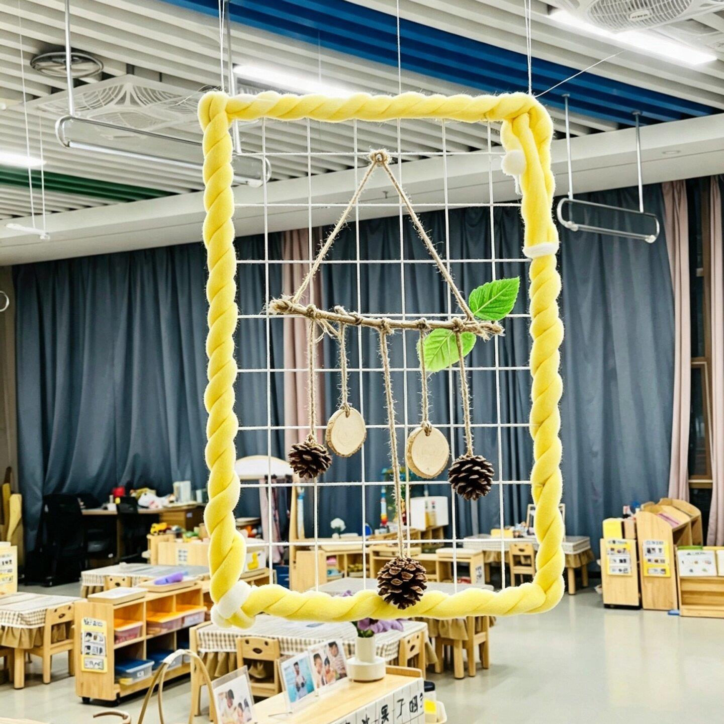 幼儿园编织环创手工DIY冰岛毛线