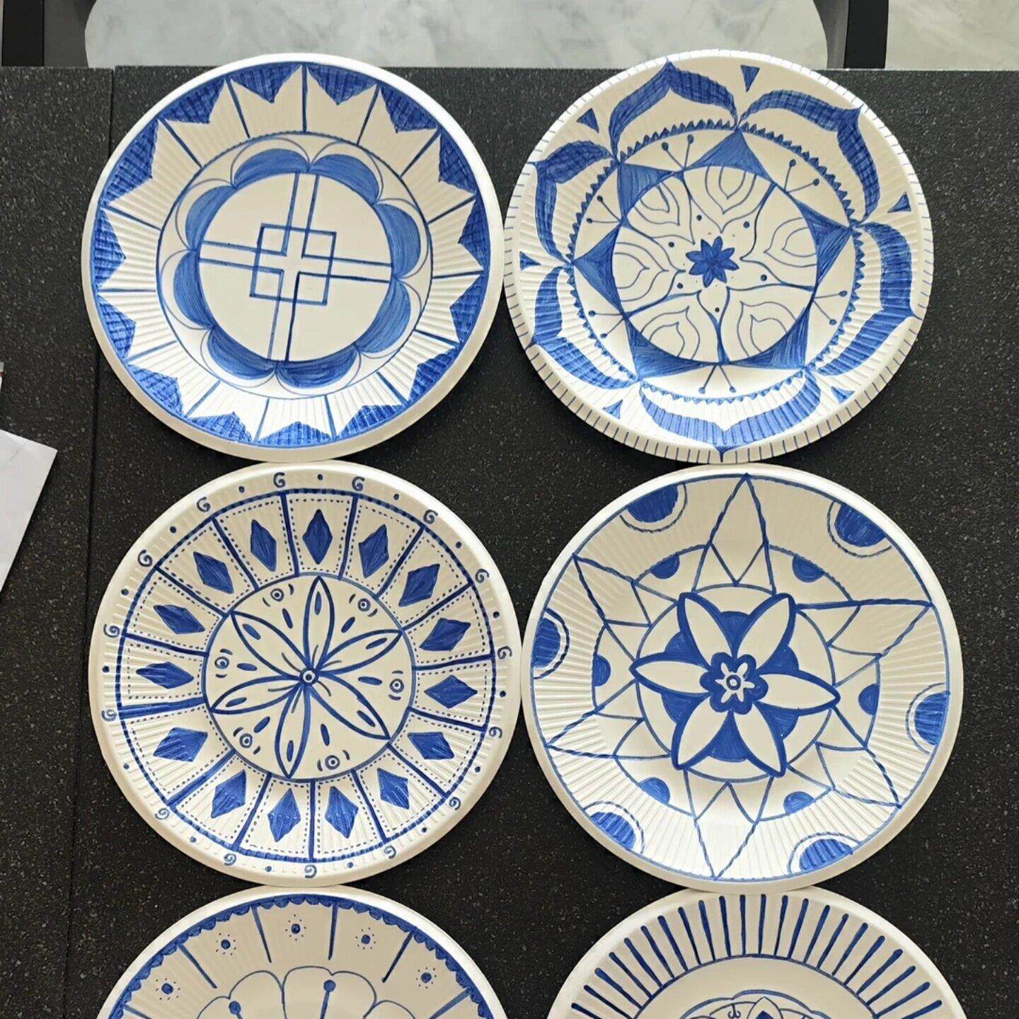 幼儿园环创材料青花瓷手工纸盘