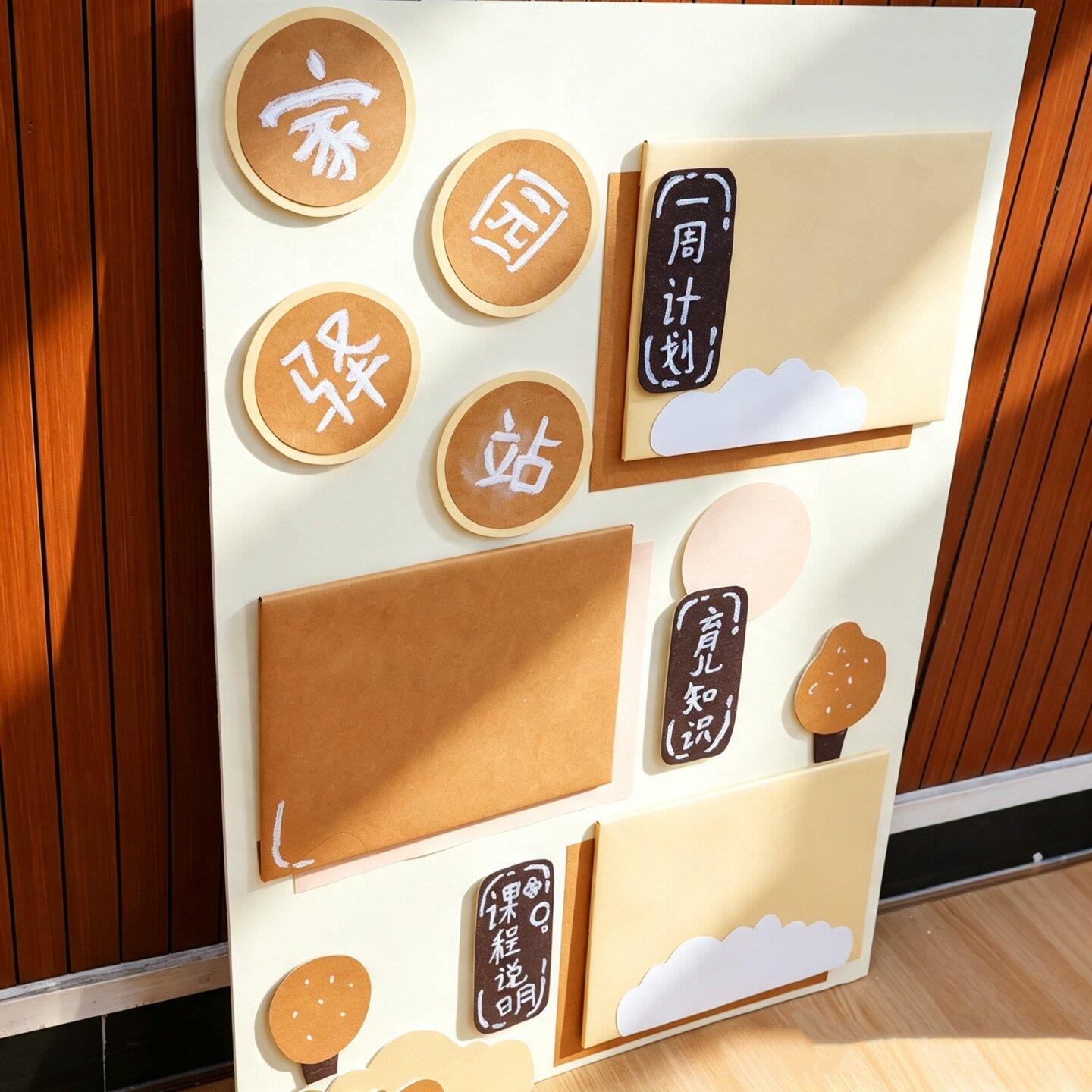 幼儿园棕色系卡纸环创布置手工纸