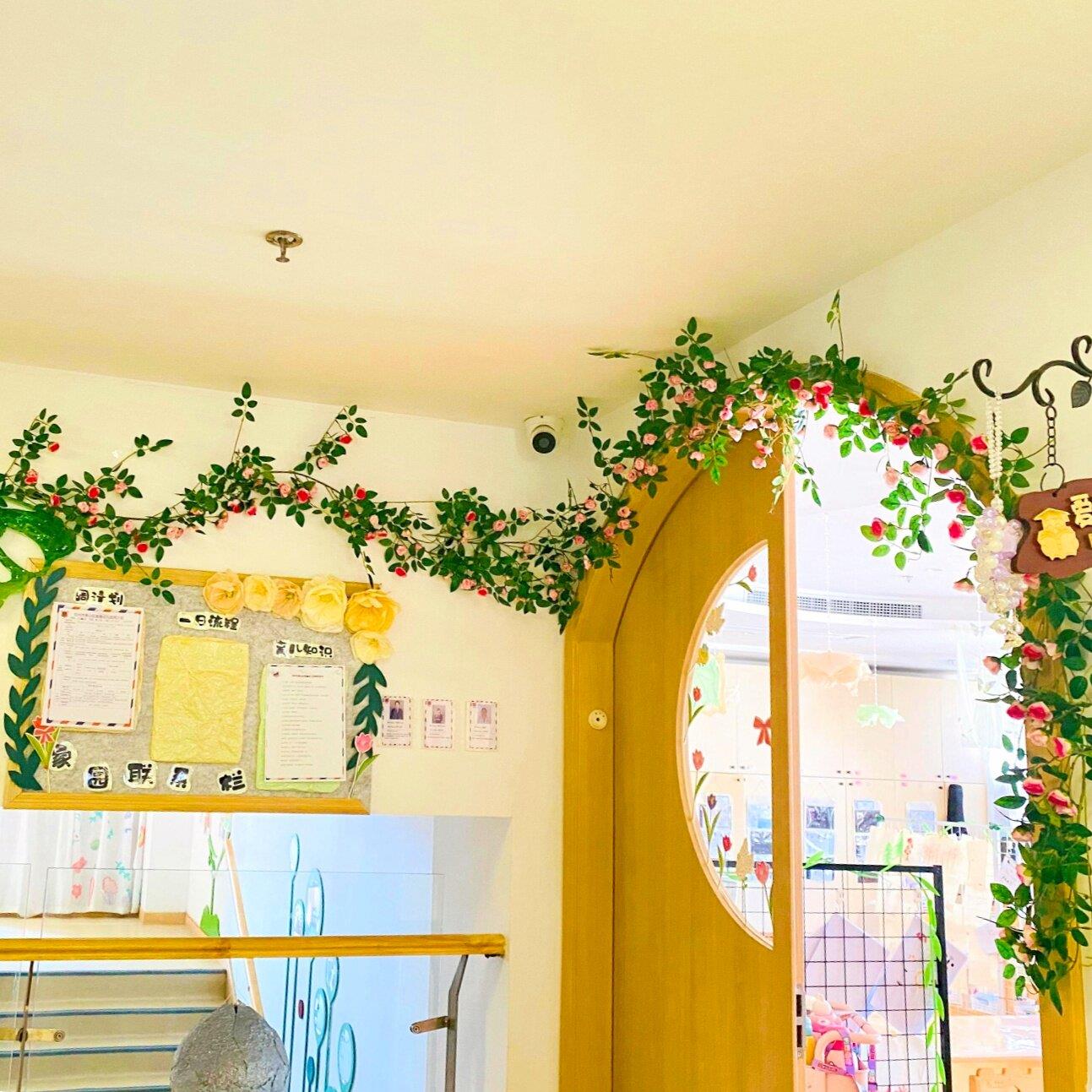 幼儿园环创玫瑰藤条材料植物角