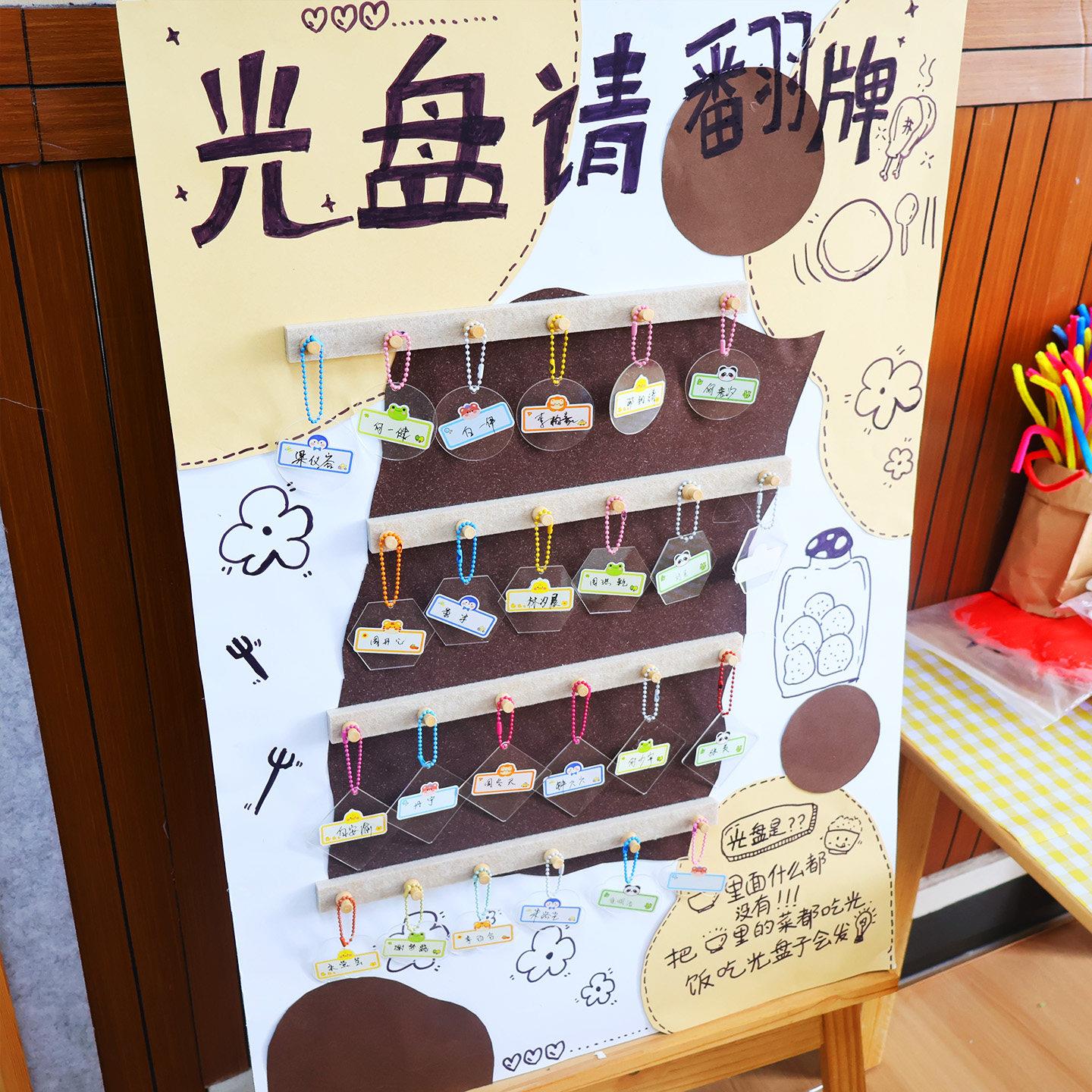 幼儿园光盘行动主题墙签到挂牌