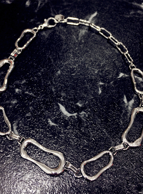 小众设计冷淡风简约夸张素款金属不规则长方形几何项链锁骨链颈饰