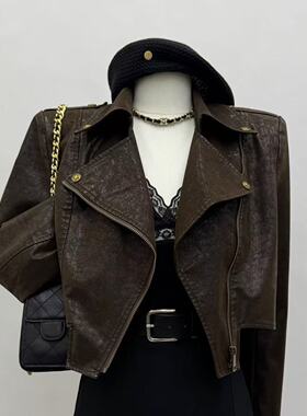 翻领皮衣常规工装风秋季短款皮AFP01