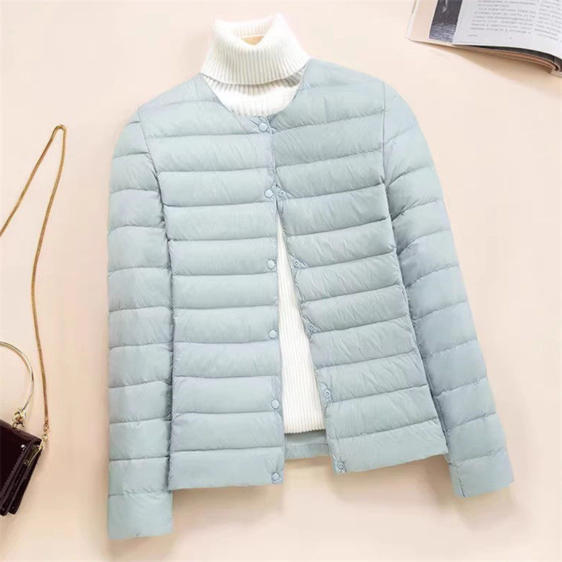 轻薄羽绒服女内胆内搭外套圆领