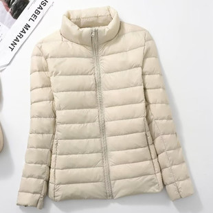 短款羽绒服女款2025新款洋气时尚显瘦修身轻薄款立领羽绒外套大码