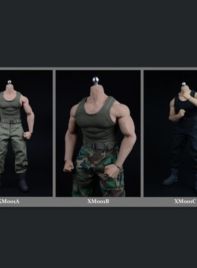 XRF型人坊 XM01 1/6 男背心军裤套装AT027/M34/35肌肉素体用 现货