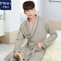 Mùa xuân và mùa thu Áo choàng tắm cho nam dài Bộ đồ ngủ dài cho nam - Night Robe đồ ngủ pijama