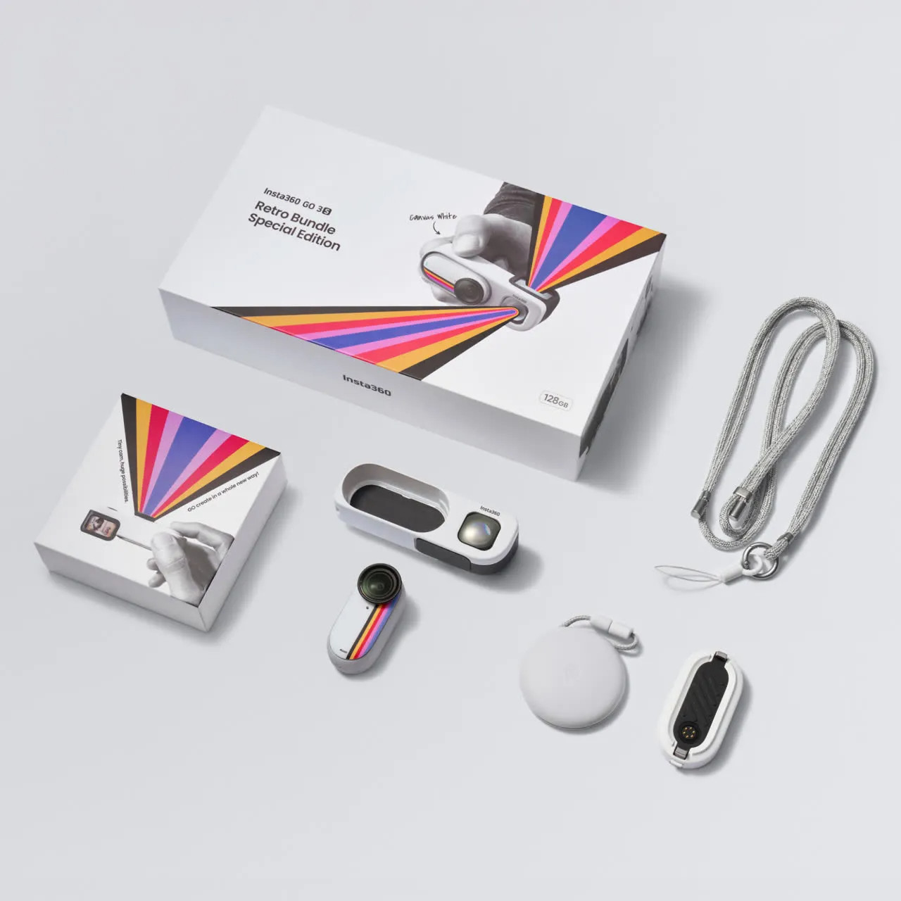 影石Insta360 GO 3S复古玩家限定版4K拇指相机腰平街拍口袋相机