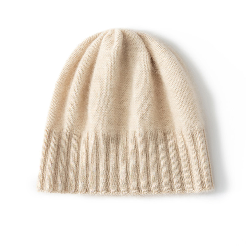 100%纯山羊绒加厚保暖帽
