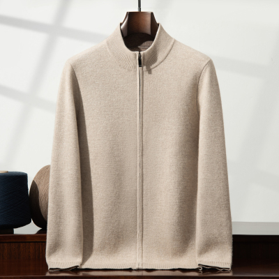 男士~100%纯山羊绒半高领开衫