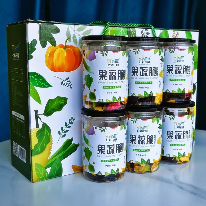 七彩庄园什锦果蔬脆片礼盒装寿光蔬果干/香菇干/混合