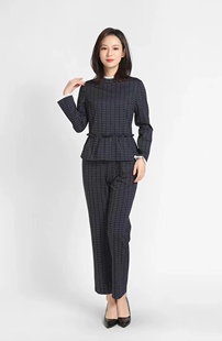 修身 显瘦遮肉 百搭通勤 2025秋 99元 套装 孤品清版 蓝格子大码