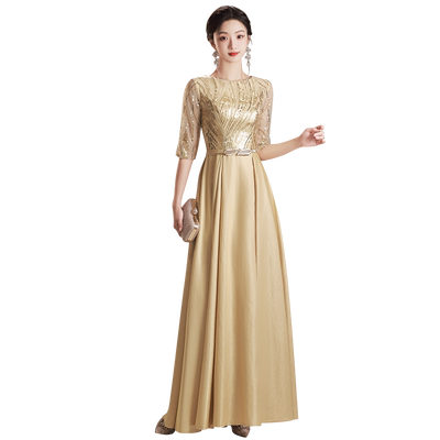 大合唱团演出服女长裙朗诵主持人