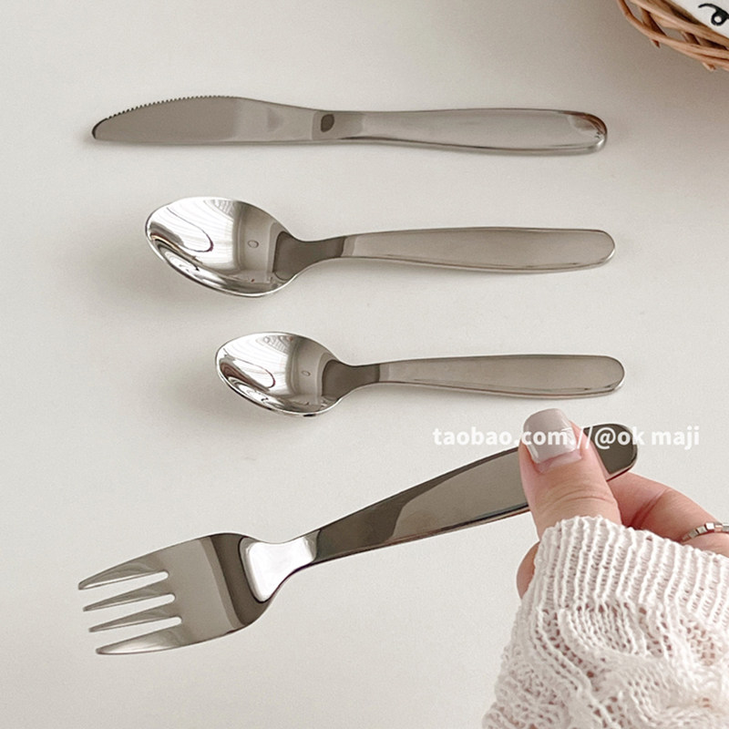 韩国ins不锈钢刀叉勺子西餐厅牛排刀意面叉餐具甜品蛋糕勺水果叉,餐饮具,西餐餐具套装,淘宝优惠券,粉丝福利购,淘宝优惠卷
