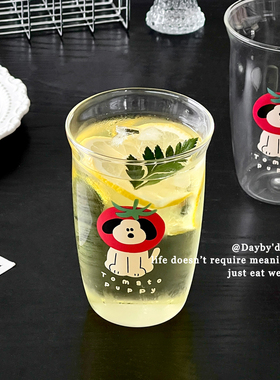 食品级高硼硅玻璃杯高颜值早餐牛奶杯可爱透明杯子家用饮料果汁杯