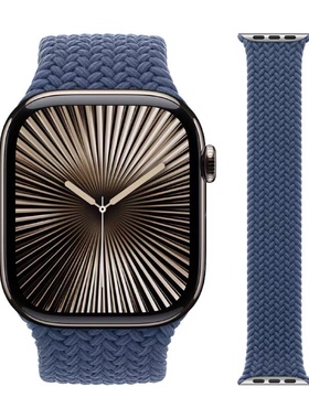 适用苹果iwatch10手表带s987654SE金属接头尼龙彩虹华强北41/45mm