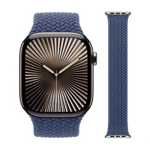 适用苹果iwatch10手表带s987654SE金属接头尼龙彩虹华强北41 45mm